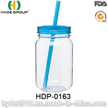 Frasco de pedreiro dobro da parede 16oz, Tumbler plástico livre de BPA (HDP-0163)